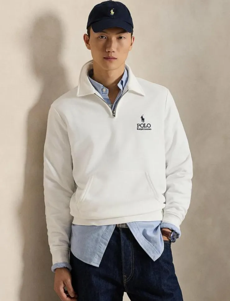 Polo Ralph Lauren Logo Fleece Collared Sweatshirt - Stickat| Stickat