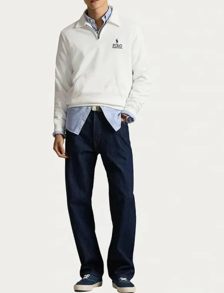 Polo Ralph Lauren Logo Fleece Collared Sweatshirt - Stickat| Stickat