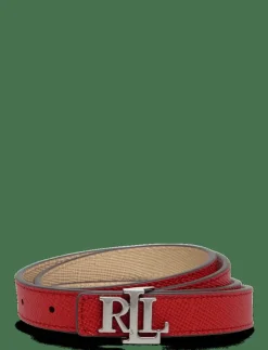 Lauren Ralph Lauren Logo Reversible Crosshatch Skinny Belt - Skärp|Kvinnor Bälten