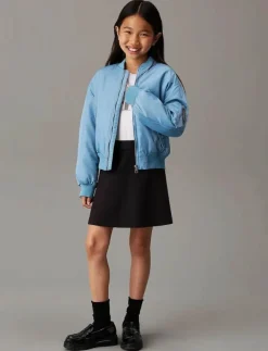 Calvin Klein LOGO TAPE FLARE PUNTO SKIRT - Kort kjol|Barn Klänningar & Kjolar