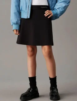 Calvin Klein LOGO TAPE FLARE PUNTO SKIRT - Kort kjol|Barn Klänningar & Kjolar