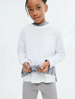 Barn Mango Överdelar|Long-sleeved t-shirt with pocket - Långärmade t-shirts