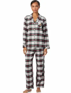 Kvinnor Lauren Ralph Lauren Homewear Pyjamas & Loungewear|LRL L/s Notch collar long pant pj s - Pyjamas