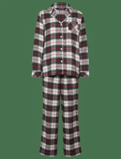 Kvinnor Lauren Ralph Lauren Homewear Pyjamas & Loungewear|LRL L/s Notch collar long pant pj s - Pyjamas