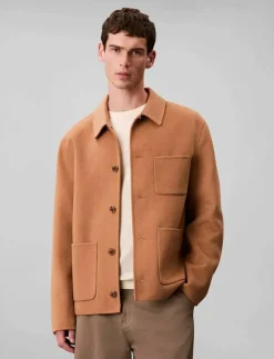 Calvin Klein LS DOUBLE FACE WOOL BLEND CHORE - Ulljackor| Overshirts