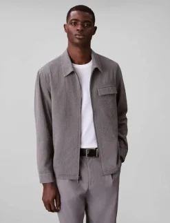 Calvin Klein Overshirts|LS SEERSUCKER SHIRT JACKET - Jackor & rockar