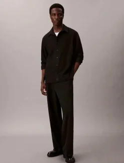Calvin Klein Overshirts|LS SOLID SILK WOOL EASY SHIRT - Jackor & rockar