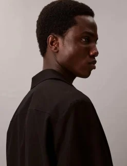 Calvin Klein Overshirts|LS SOLID SILK WOOL EASY SHIRT - Jackor & rockar