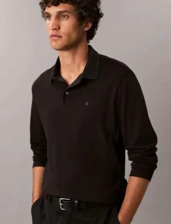Calvin Klein LS SUPIMA COTTON SOLID POLO - Långärmade pikéer| Pikéer