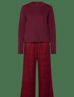 Calvin Klein LS TEE FLANNEL PANT SET - Pyjamas|Kvinnor Pyjamas & Loungewear