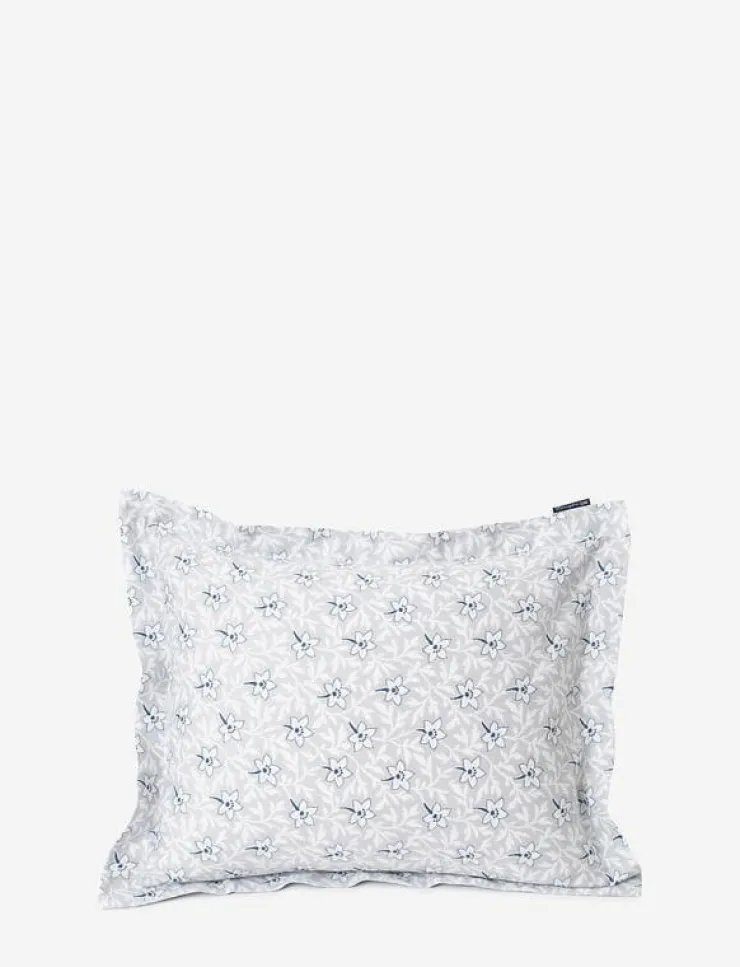 Lexington Home Sängtextilier|LtGray/Blue Flower Print Cotton Sateen Pillowcase - Örngott
