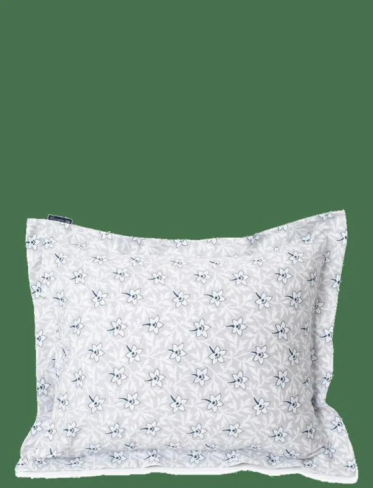 Lexington Home Sängtextilier|LtGray/Blue Flower Print Cotton Sateen Pillowcase - Örngott