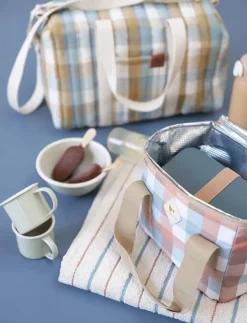 Barn Fabelab Picknicktillbehör|Lunchlådor|Lunch Cooler Bag - Cottage Blue Checks - Lunchlådor