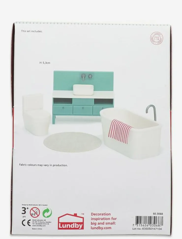 Lundby BASIC BADRUMSSET - Tillbehör till dockhus|Barn Leksaker|Leksaker