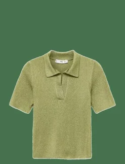 Kvinnor Mango T-Shirts & Toppar|Lurex polo neck sweater - Pikéer