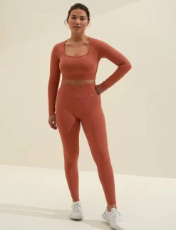 Kvinnor aim´n Toppar & T-Shirts|Luxe Seamless Crop Long Sleeve - Crop tops