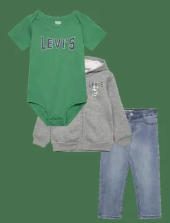 Levi's LVB 3PC FZ, TEE, DENIM SET - Set med body|Barn Set