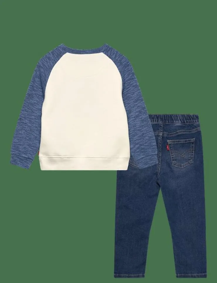 Barn Levi's Set|LVB SNIT MOTO CREW & DENIM SET - Set med långärmad t-shirt