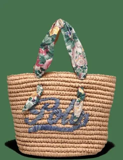 Barn Ralph Lauren Kids Väskor|Madras-Trim Raffia Bag - Axelremsväska
