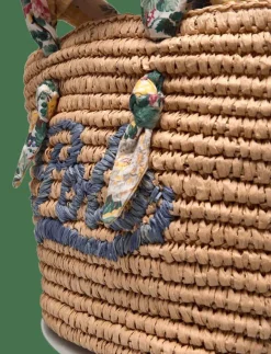Barn Ralph Lauren Kids Väskor|Madras-Trim Raffia Bag - Axelremsväska