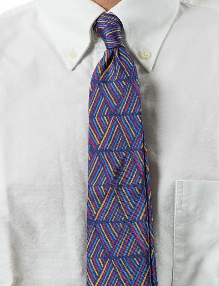 AN IVY Slipsar & Accessoarer|Malik Navy Burgundy Blue Silk Tie - Slipsar