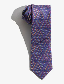 AN IVY Slipsar & Accessoarer|Malik Navy Burgundy Blue Silk Tie - Slipsar