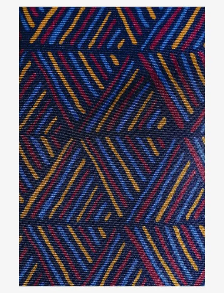 AN IVY Slipsar & Accessoarer|Malik Navy Burgundy Blue Silk Tie - Slipsar