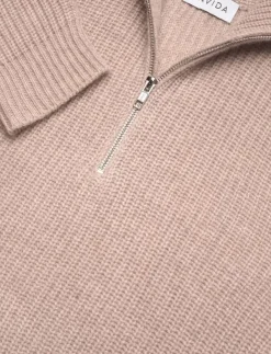 Davida Cashmere Stickat|Man Chunky Rib Half Zip - Stickat