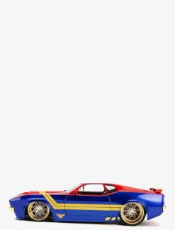 Barn Jada Toys Leksaksfordon & Bilar|Marvel Captain Marvel 1973 Ford Mustang Mach med Figur 1:24 - Leksaksbil