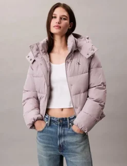 Calvin Klein Jeans MATTE MONOLOGO MW SHORT PUFFER - Dun- & vadderade jackor|Kvinnor Jackor & Kappor