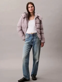 Calvin Klein Jeans MATTE MONOLOGO MW SHORT PUFFER - Dun- & vadderade jackor|Kvinnor Jackor & Kappor