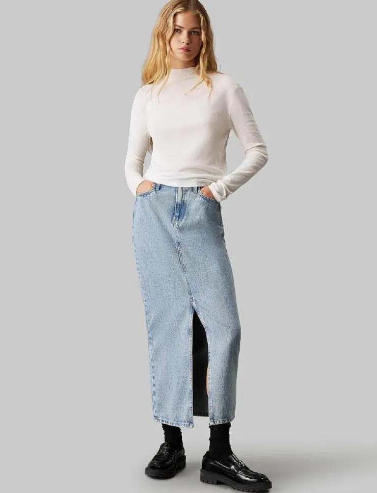 Kvinnor Calvin Klein Jeans Kjolar|MAXI DENIM SKIRT - Maxikjolar