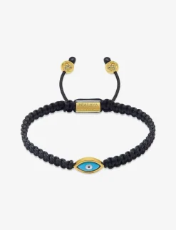 Nialaya Men's String Bracelet with Gold Evil Eye - Armband| Smycken