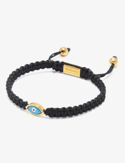 Nialaya Men's String Bracelet with Gold Evil Eye - Armband| Smycken