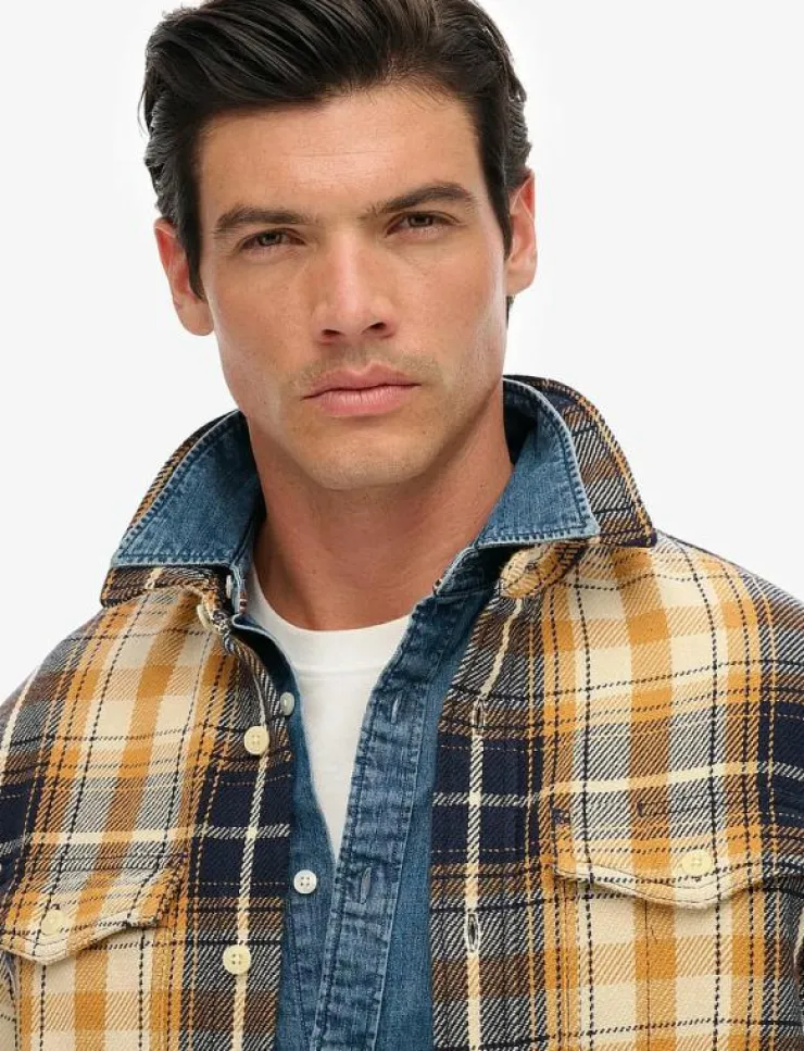 Superdry MERCHANT HEAVY CHECKED SHIRT - Rutiga skjortor| Overshirts