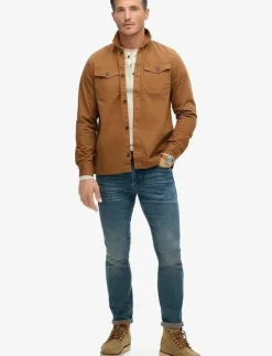Superdry MERCHANT HERRINGBONE OVERSHIRT - Jackor & rockar| Kläder|Overshirts