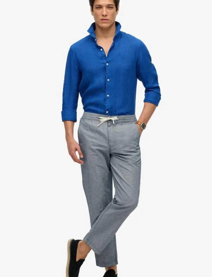 Superdry Byxor|MERCHANT LINEN PANT - Linnebyxor