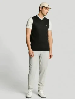 Lyle & Scott Sport Sweatshirts|Merino Blend Knitted V-Neck Vest - Stickat