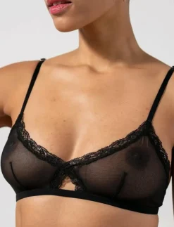 Understatement Underwear Mesh Lace Trim Triangle Bralette - Bralette|Kvinnor Bh:Ar