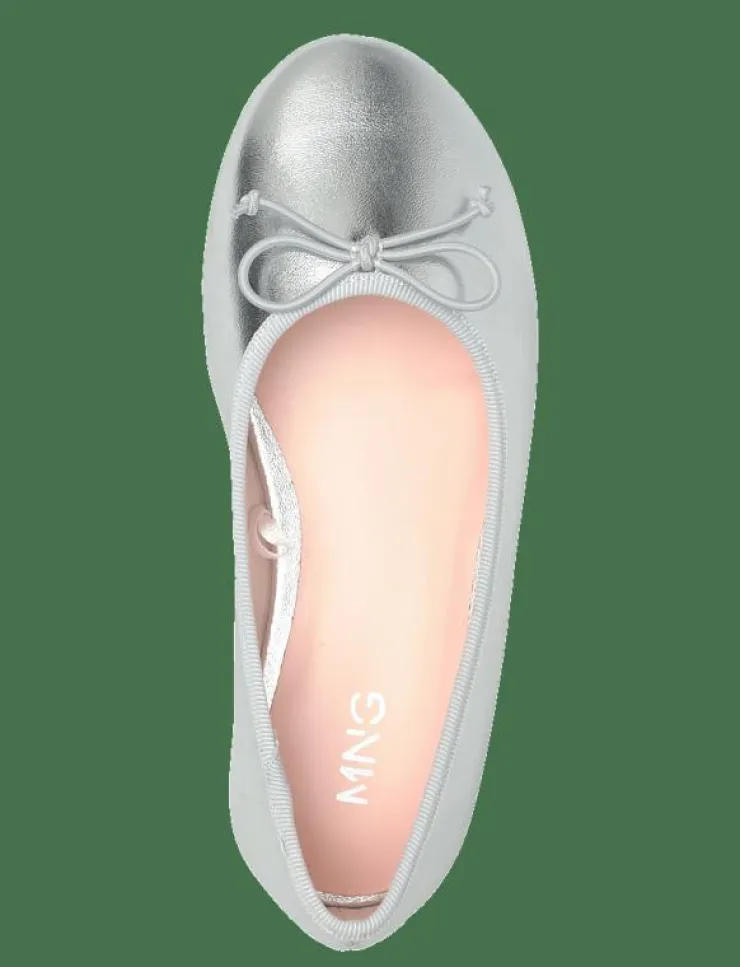 Barn Mango Ballerinaskor & Slip-Ons|Metallic ballet flats with bow - Ballerinaskor & Slip-ons