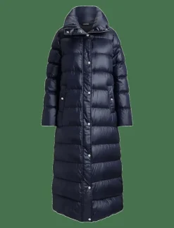 Kvinnor Lauren Ralph Lauren Jackor & Kappor|Metallic Funnelneck Down Maxicoat - Dunkappor