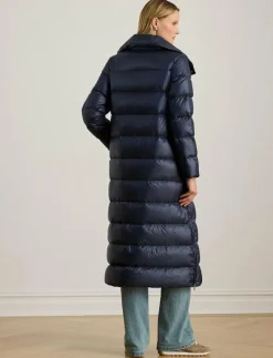 Kvinnor Lauren Ralph Lauren Jackor & Kappor|Metallic Funnelneck Down Maxicoat - Dunkappor