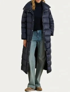 Kvinnor Lauren Ralph Lauren Jackor & Kappor|Metallic Funnelneck Down Maxicoat - Dunkappor