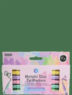 Sense METALLISK DUO TIP MARKER 6P - Färgpennor|Barn Rita & Pyssla