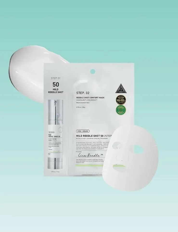 VT Cosmetics Mild Reedle Shot 50 2-Step Mask - Ansiktsvård|Kvinnor Skönhet|Skönhet
