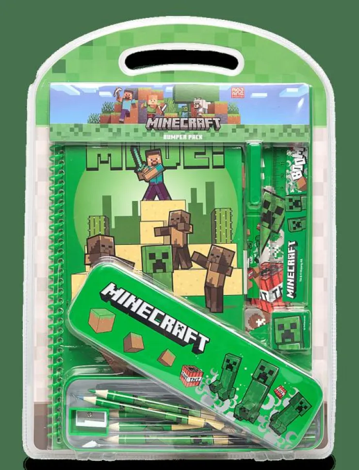 Euromic MINECRAFT, Bumper skrivset med plåtfodral - Kalendrar & Anteckningsblock|Barn Leksaker|Leksaker