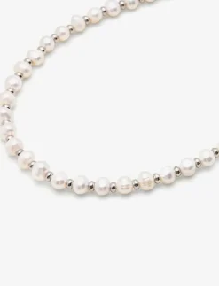 Nialaya Smycken|Mini Pearl Choker with Silver - Halsband