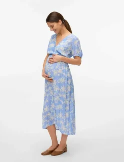 Kvinnor Mamalicious Mammakläder|MLALIKA TESS S/S WO MIDI DRESS - T-shirtklänningar