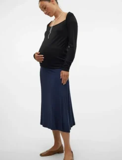 Kvinnor Mamalicious Mammakläder|MLALISON JRS A-LINE MIDI SKIRT - Midi kjolar