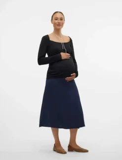 Kvinnor Mamalicious Mammakläder|MLALISON JRS A-LINE MIDI SKIRT - Midi kjolar